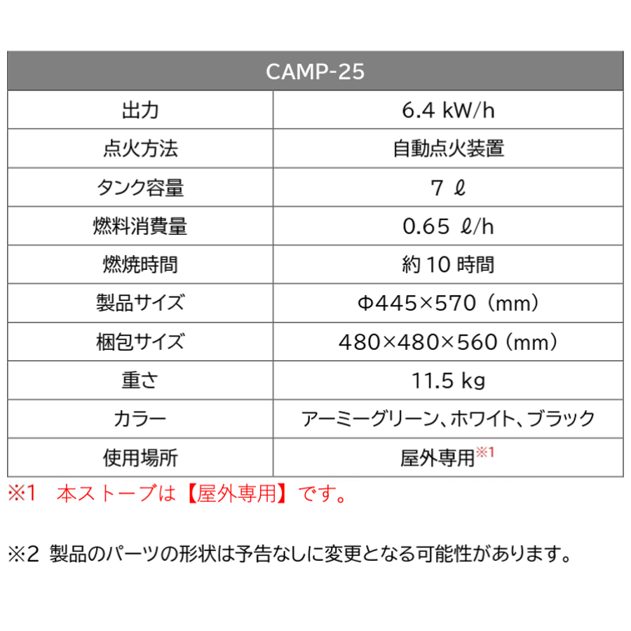 ながのキャンパル ONLINE SHOP / CAMP-25 PASECO パセコ 屋外専用 灯油